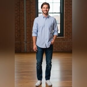 L.L. Bean Men's Sky Blue Casual Button-Down Shirt